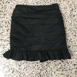 RUFFLED FRILLY BLACK MINI SKIRT